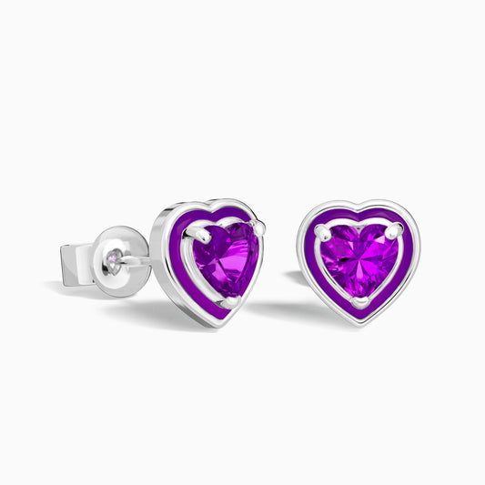 Loyal Heart Earrings - Amethyst