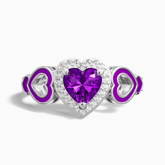 Passion Heart Ring - Amethyst