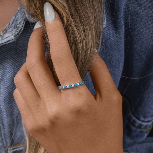 Azure Gleam Ring - Serene Western