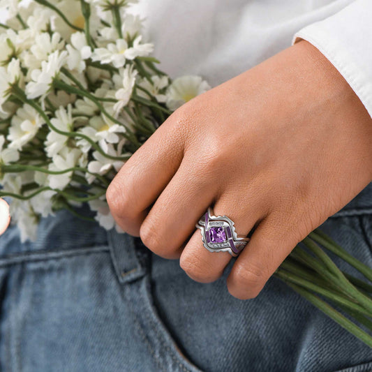 Cascading Ridges Ring - Amethyst - Serene Western
