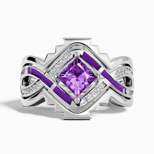 Cascading Ridges Ring - Amethyst - Serene Western