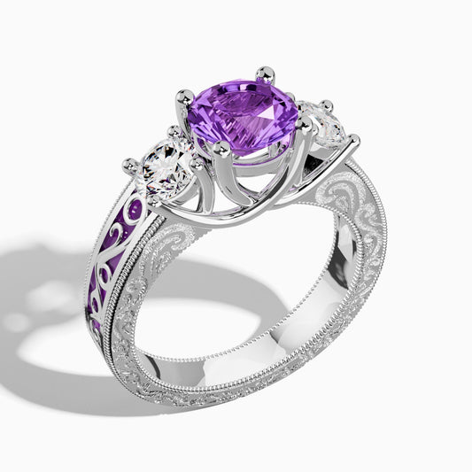 Century Romance Ring - Amethyst - Serene Western