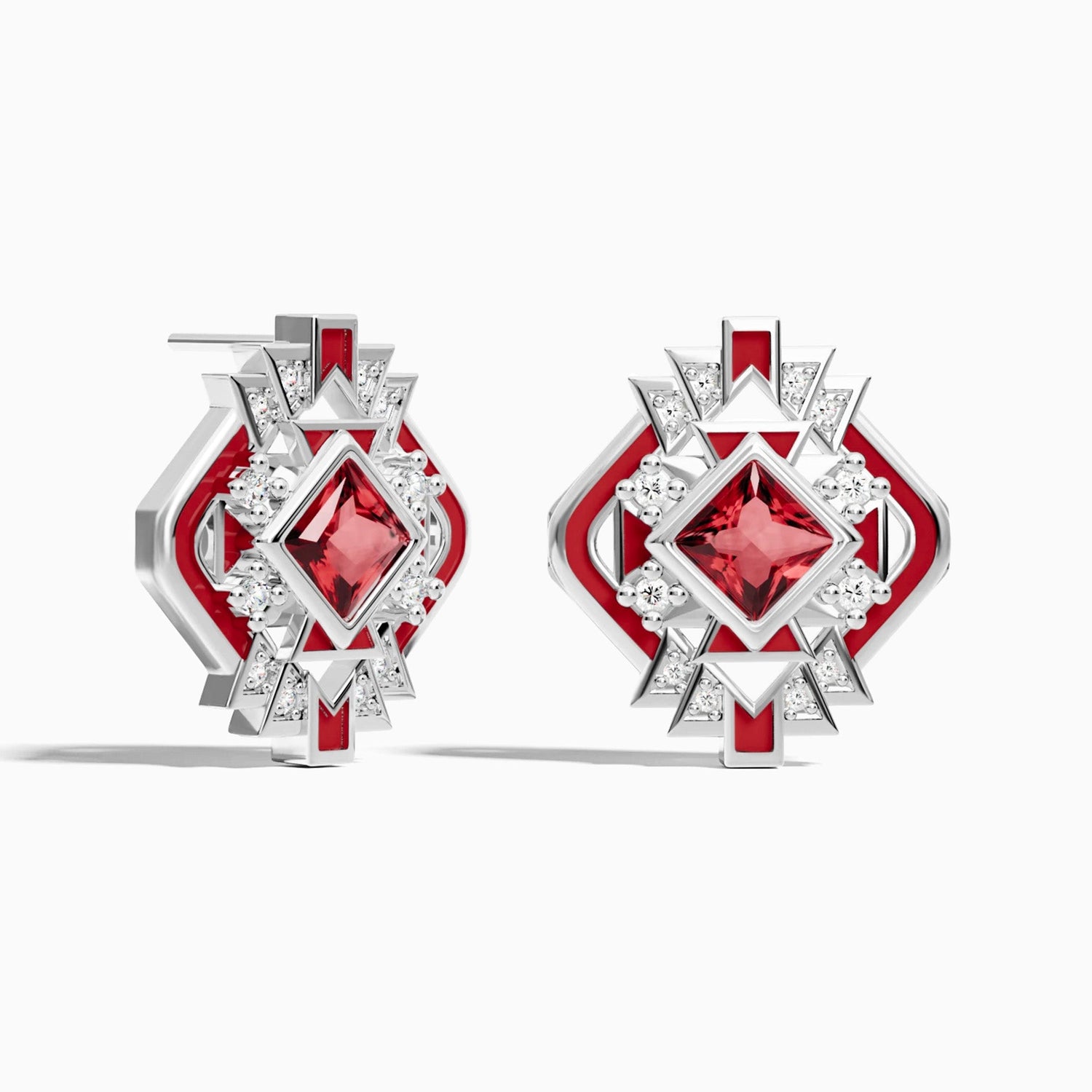 Chief's Crown Earrings - Ruby - Serene Western