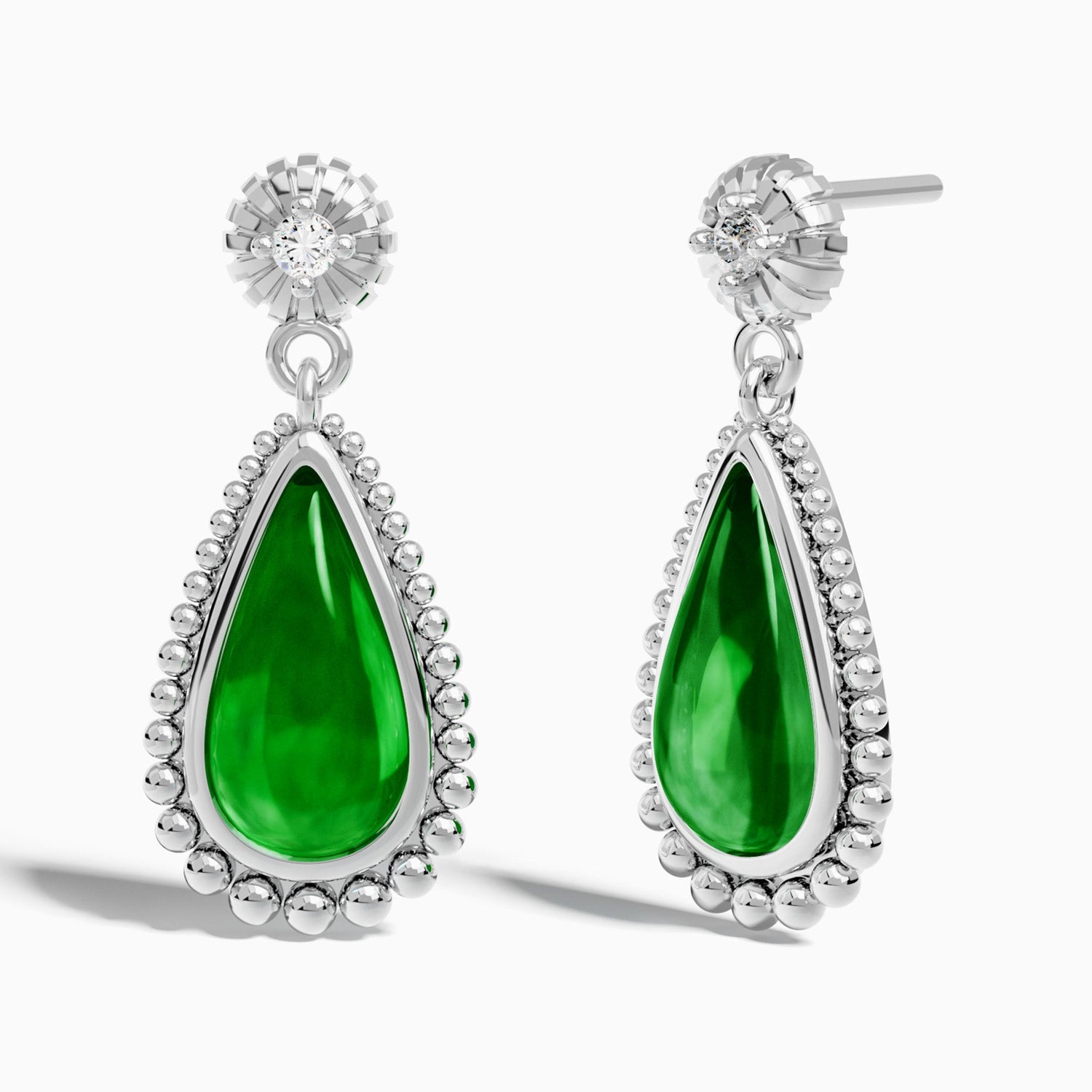 Desert Teardrop Earrings - Emerald - Serene Western