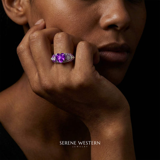 Loyal Heart Ring - Amethyst - Serene Western