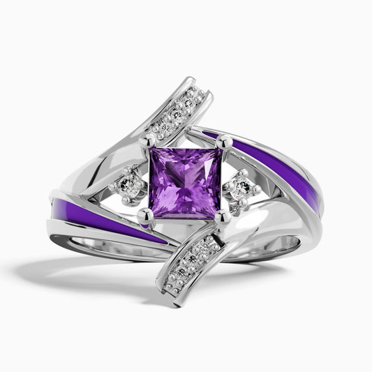 Milky Way Kiss Ring - Amethyst - Serene Western