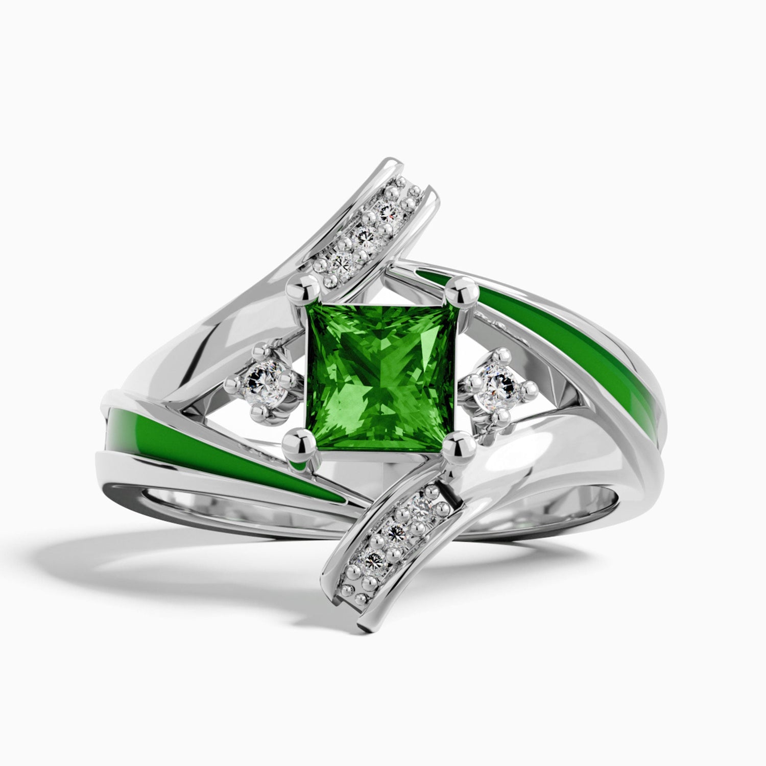 Milky Way Kiss Ring - Emerald - Serene Western