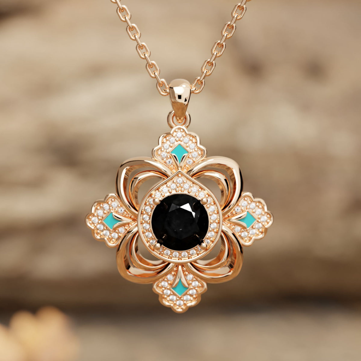 Collana Con Ciondolo Squash Blossom E Orecchini Abbinati – Stile Western, Perle Finte Turchesi Bianche