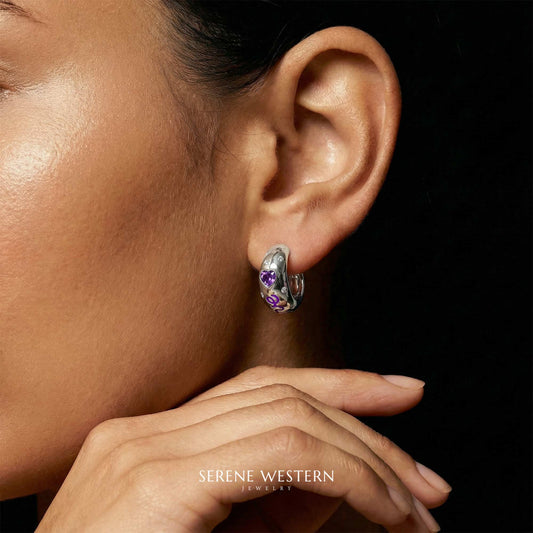 Promise Love Earrings - Amethyst - Serene Western