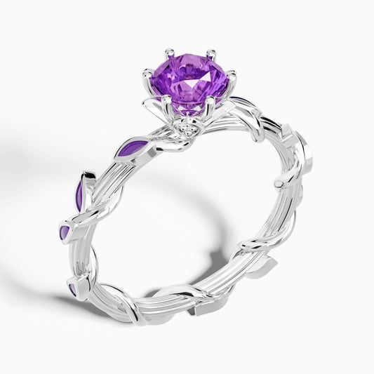 Promise Rose Ring - Amethyst - Serene Western