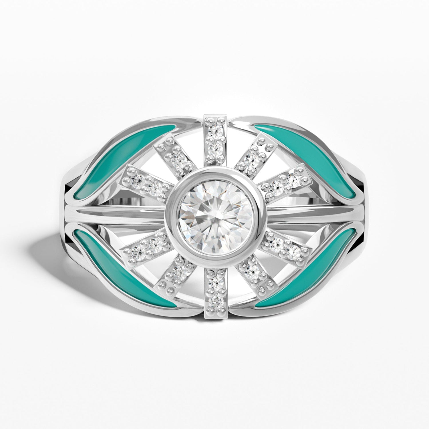 Radiant Sunburst Ring - Moissanite - Serene Western