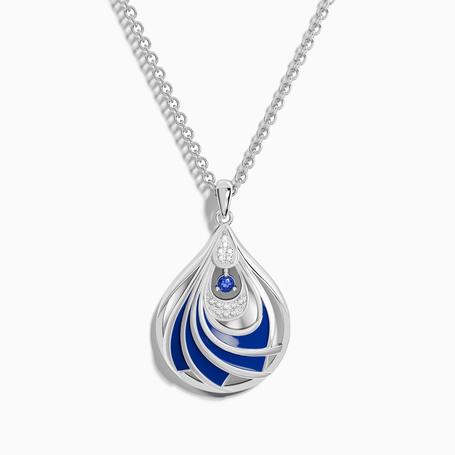 Zephyr Teardrop Necklace - Sapphire & Blue - Serene Western