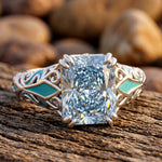 Scrollbound Ring - Aquamarine front view - Serene Western thumbnail