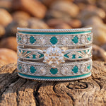 Frontier Current Ring - Moissanite wide western moissanite ring front view - Serene Western thumbnail