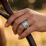 Frontier Current Ring - Moissanite moissanite statement ring worn on hand - Serene Western thumbnail