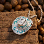 Rodeo Hat Necklace - Moissanite western necklace pendant detail - Serene Western thumbnail