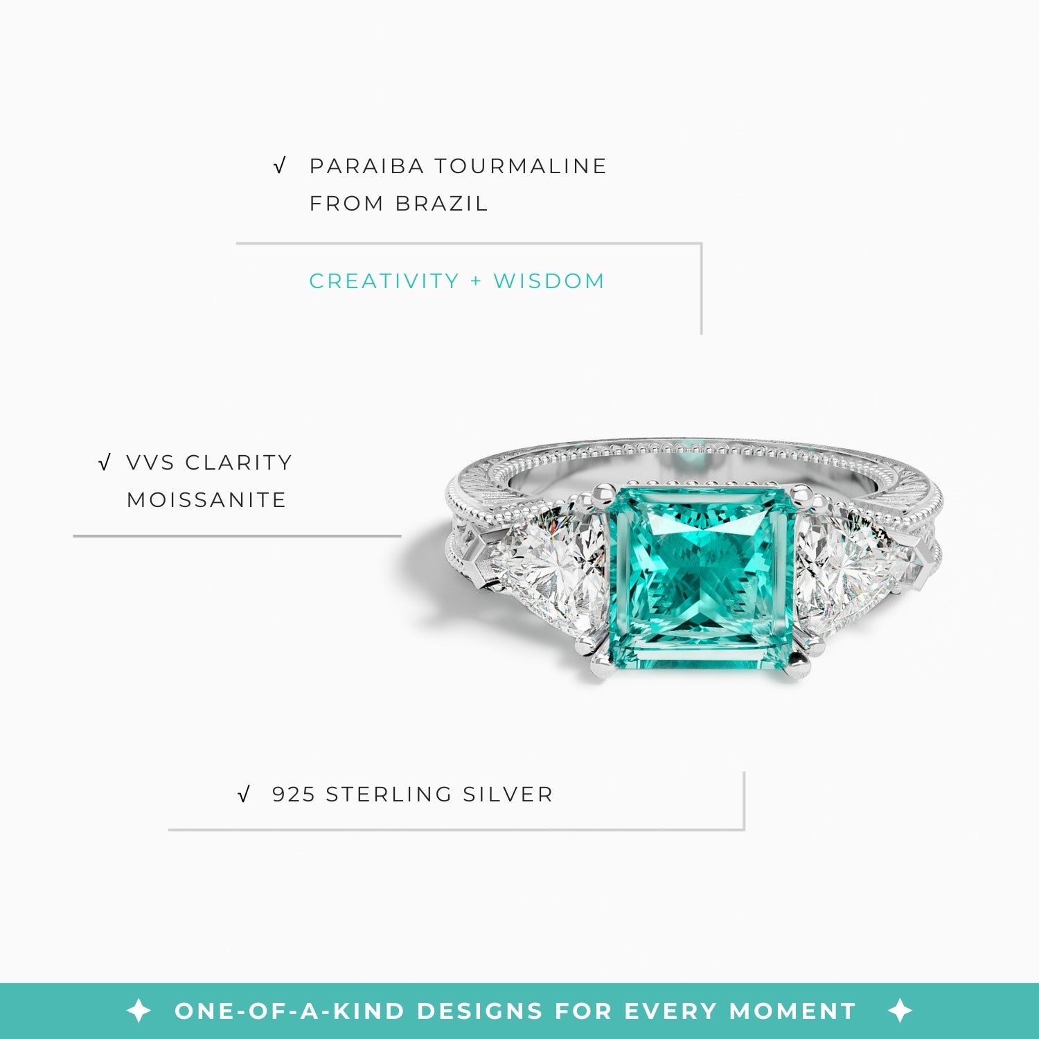 Tidal Embrace-ring - Akvamarin