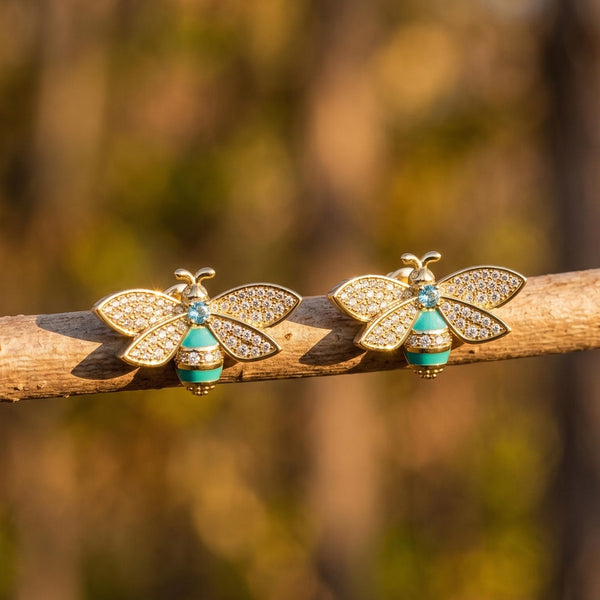 Hive Echo Earrings - Aquamarine