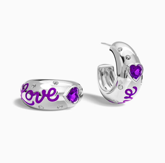 Promise Love Earrings - Amethyst