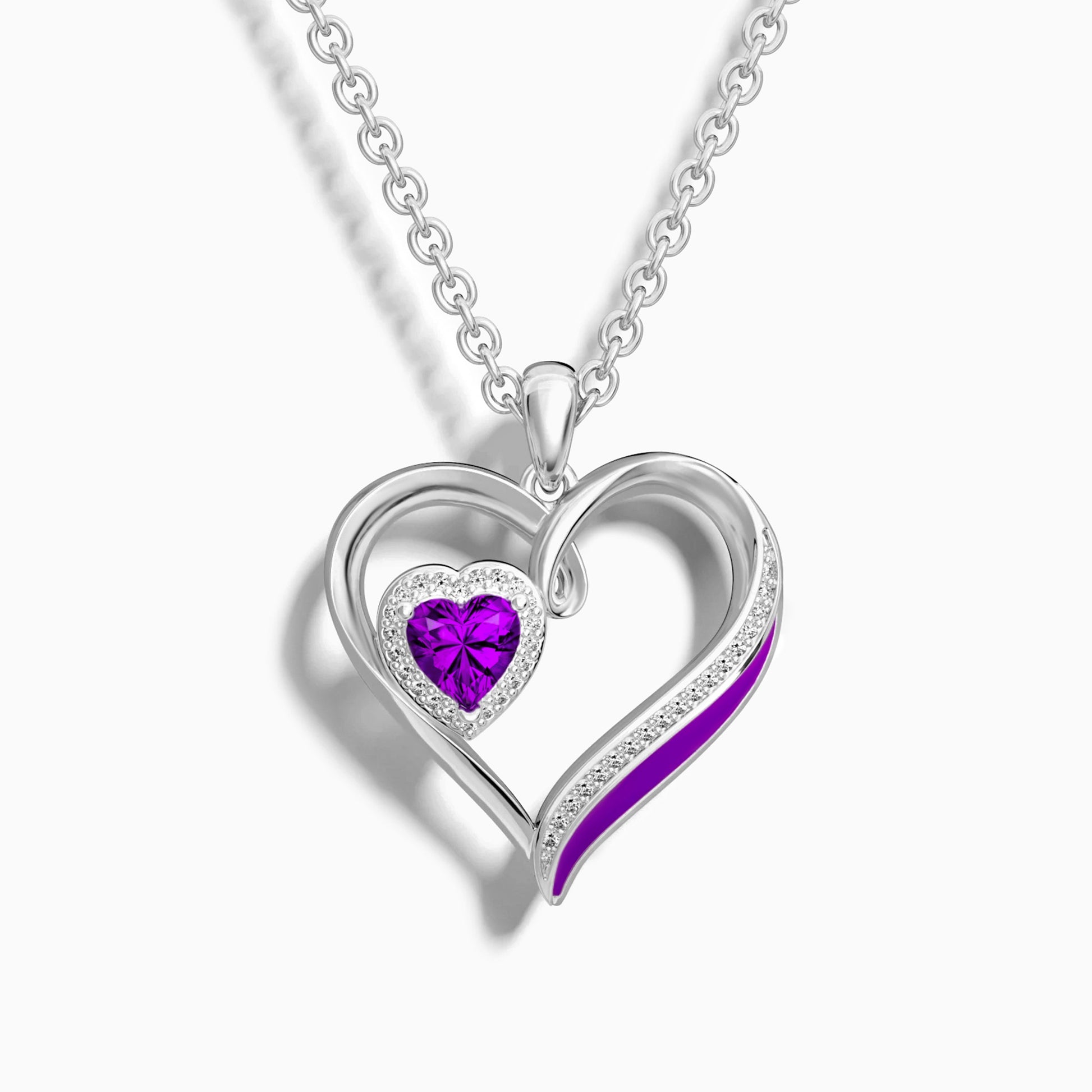 Passion Heart Necklace - Amethyst
