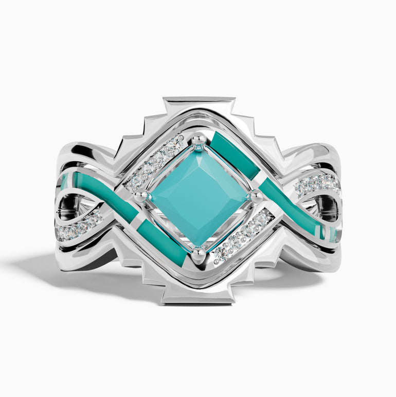 Cascading Ridges Ring - Turquoise