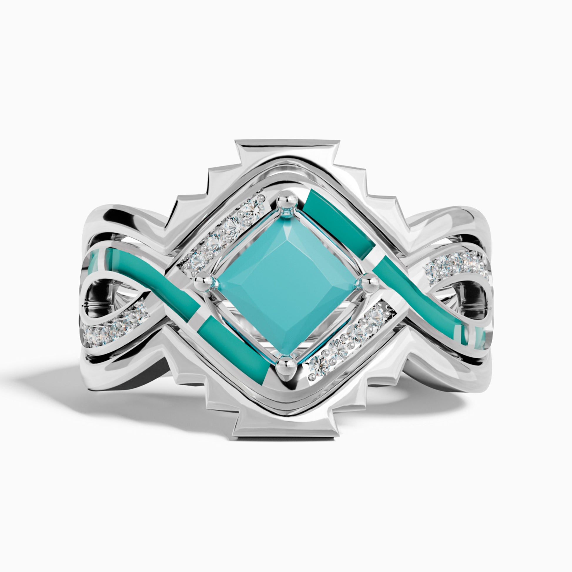 Cascading Ridges Ring - Turquoise