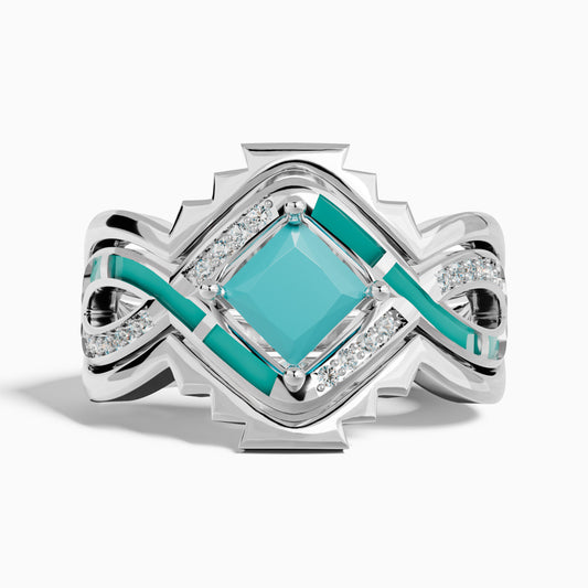 Cascading Ridges Ring - Turquoise