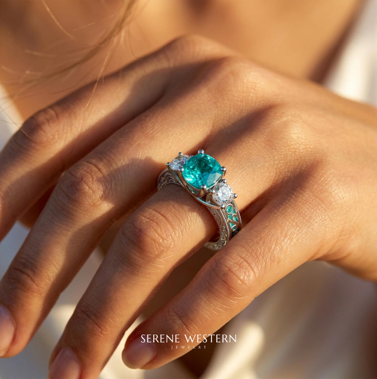 Century Romance-ring - Akvamarin