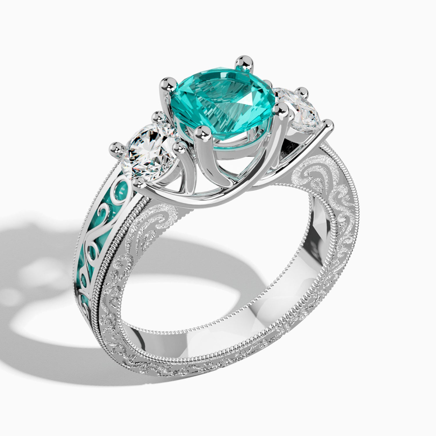 Century Romance-ring - Akvamarin