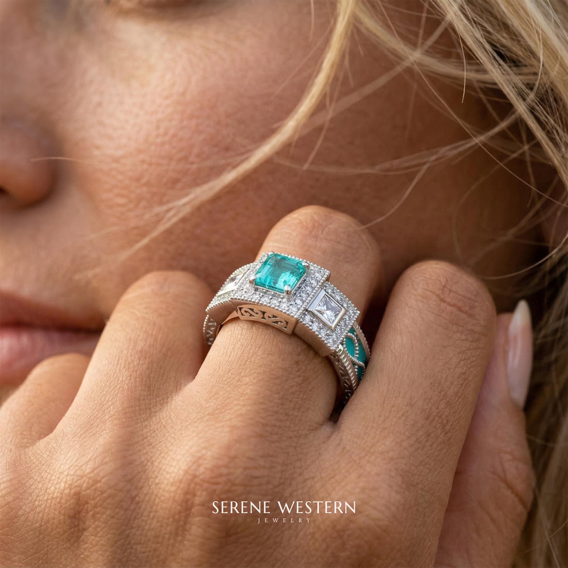 Azure Lighthouse Ring - Akvamarin