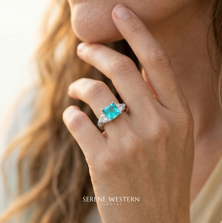 Tidal Embrace-ring - Akvamarin