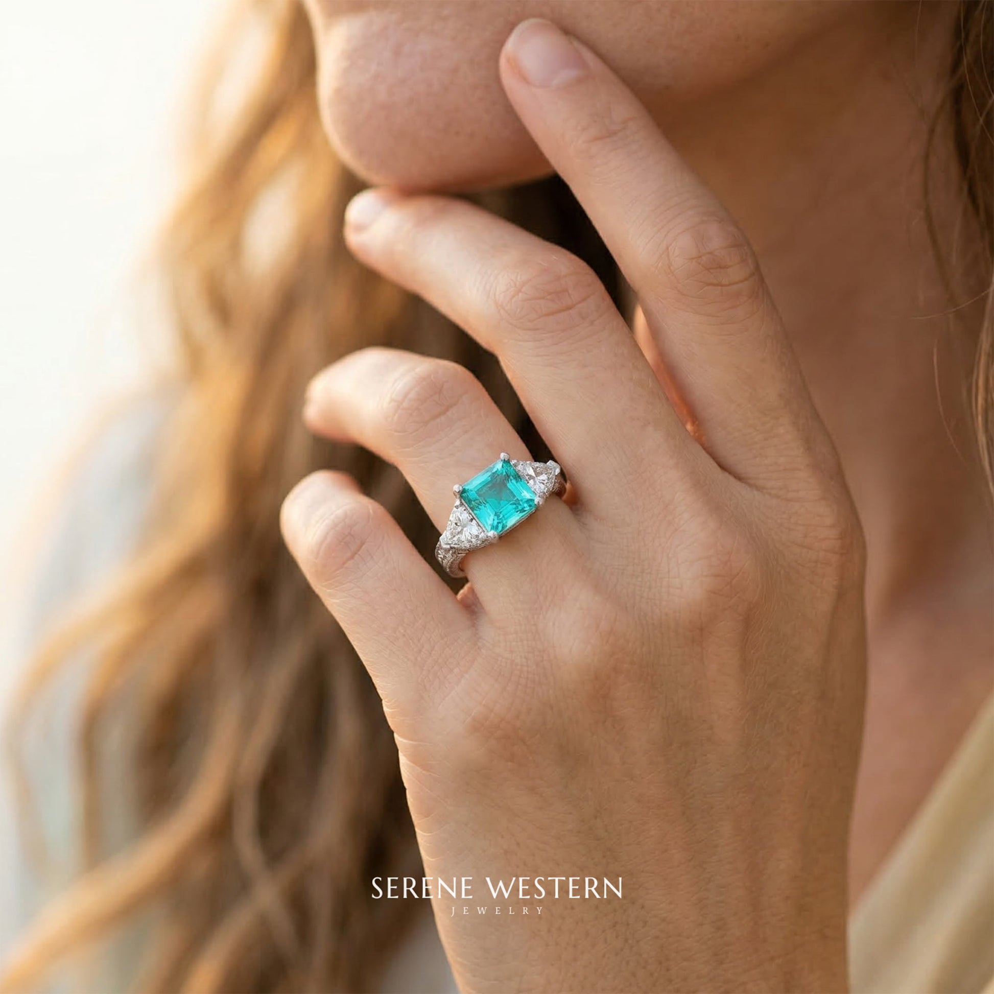 Tidal Embrace-ring - Akvamarin