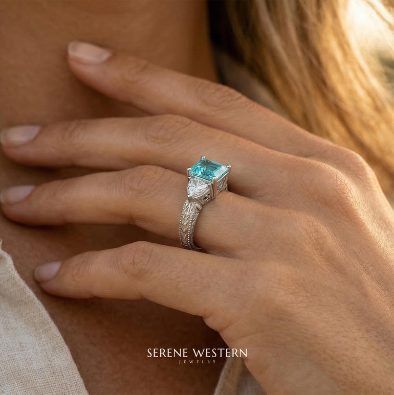 Tidal Embrace-ring - Akvamarin