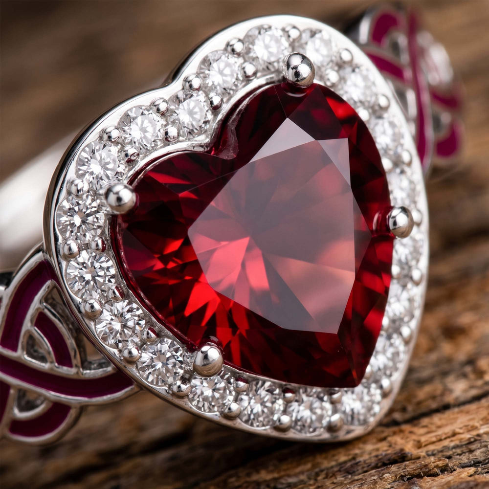 Ocean Heart Ring - Ruby