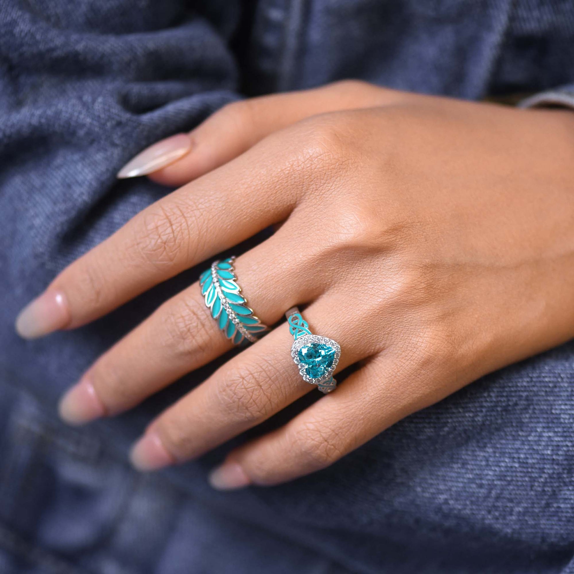 Ocean Heart Ring - Akvamarin