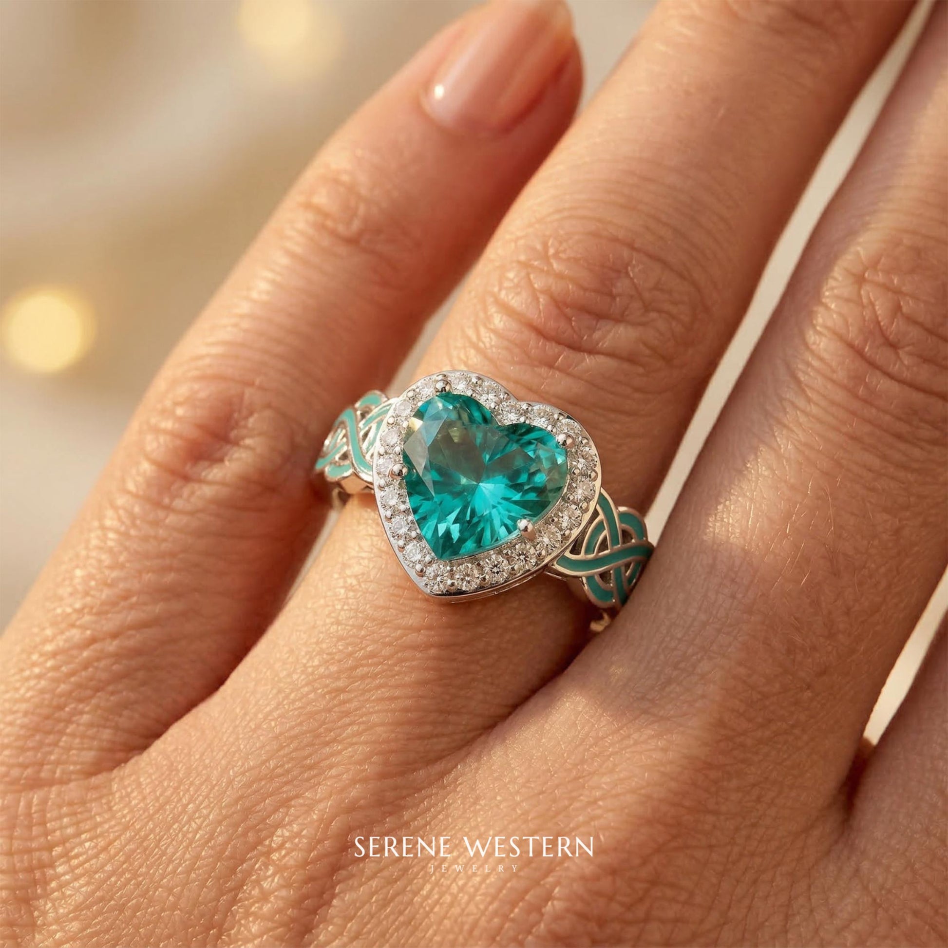 Löfte Rosering - Akvamarin