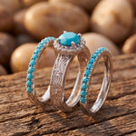 Desert Starpath Ring Set - Turquoise Center thumbnail