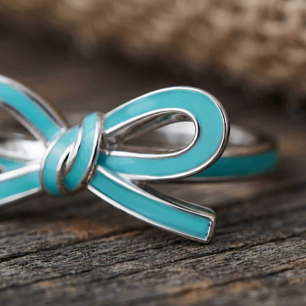 Teal Bow Ring