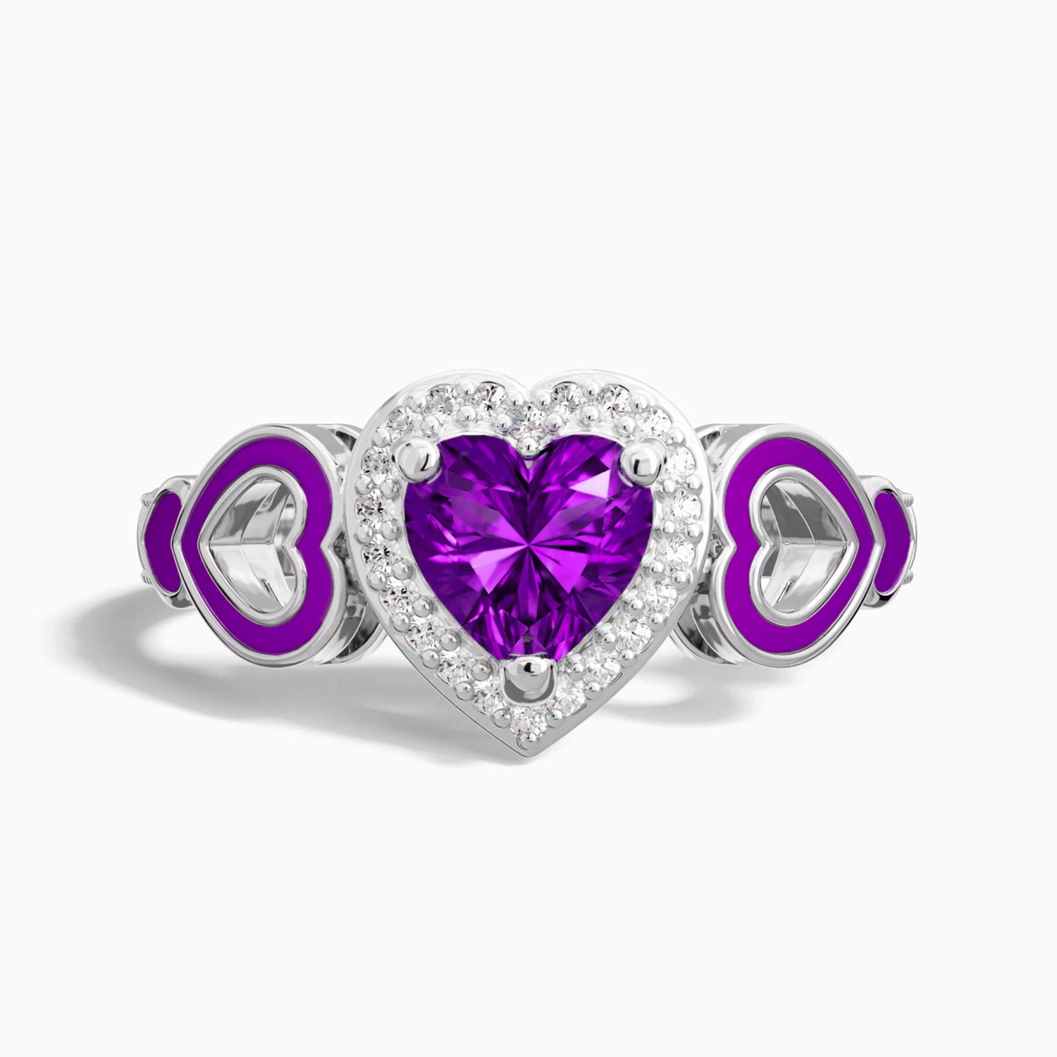 Passion Heart Ring - Amethyst