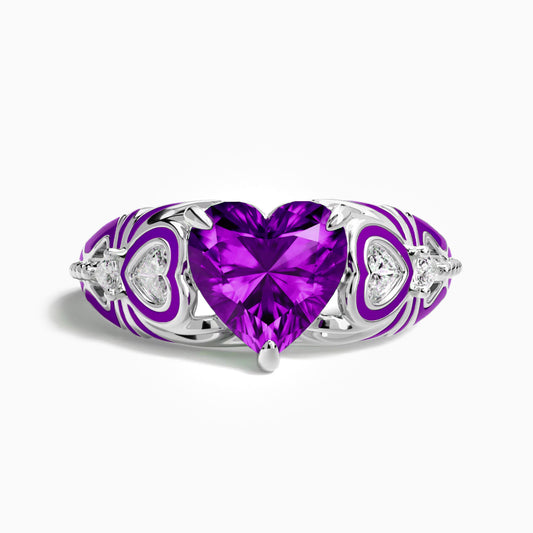 Loyal Heart Ring - Amethyst
