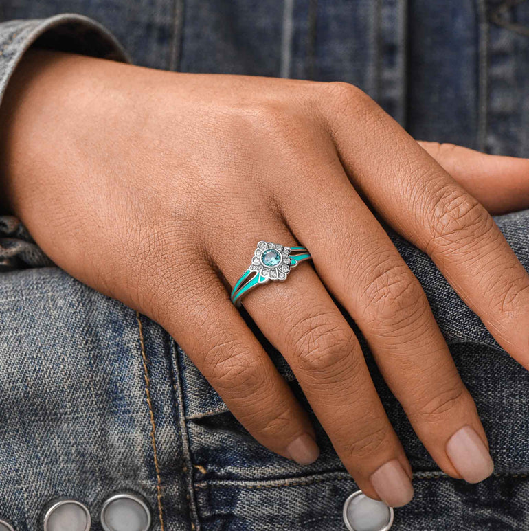 Desert Bloom Ring - Aquamarine
