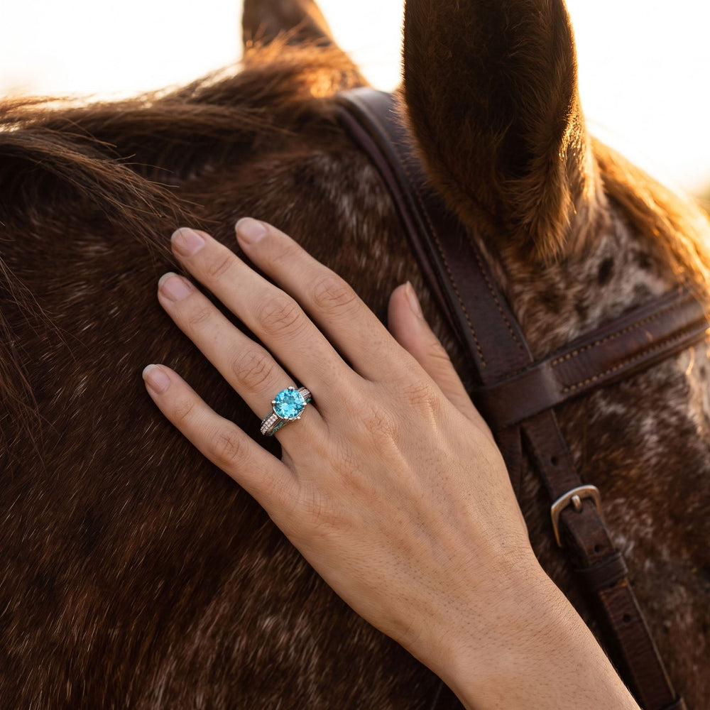 Antler Bloom Ring - Aquamarine - Serene Western