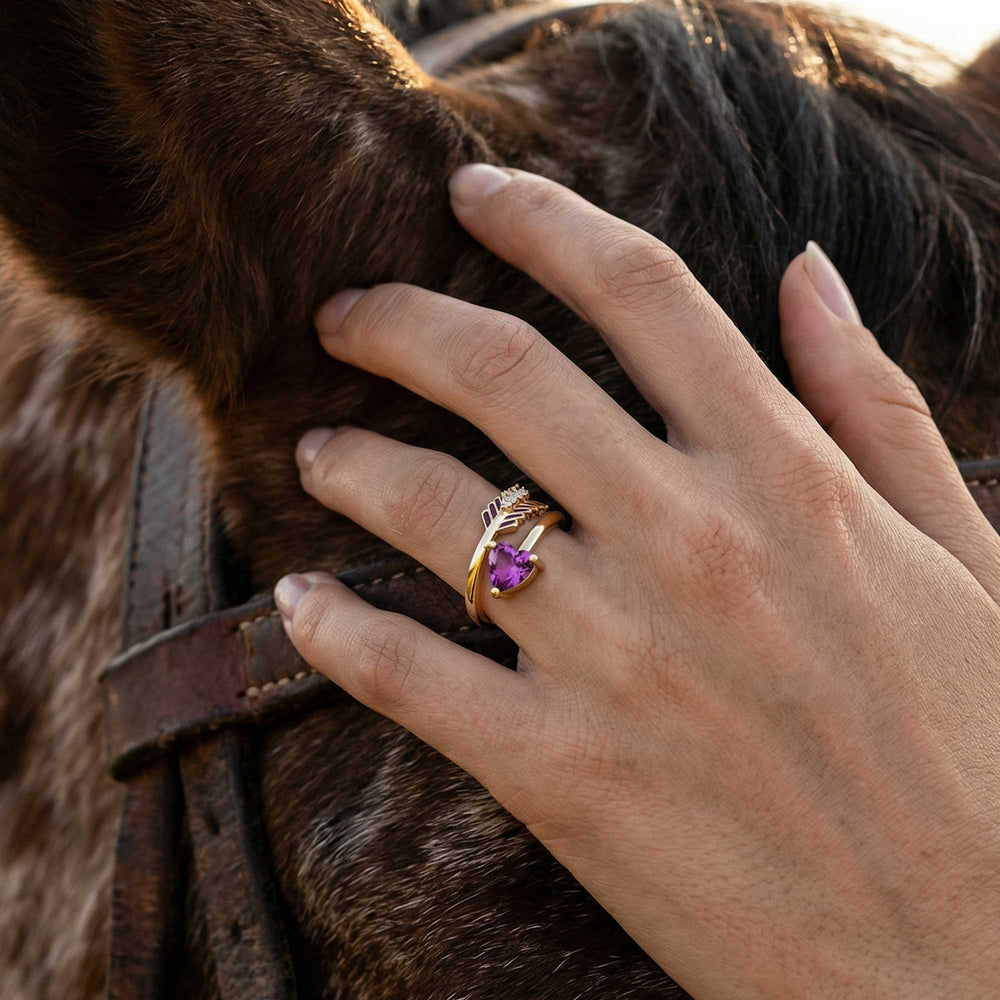 Arrow's Path Ring - Amethyst - Serene Western