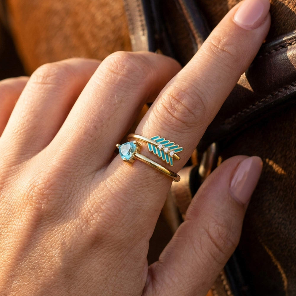 Arrow's Path Ring - Aquamarine - Serene Western