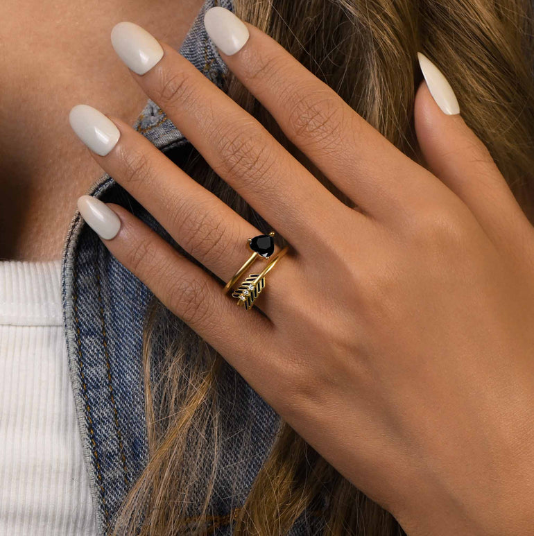 Arrow's Path Ring - Black Onyx - Serene Western
