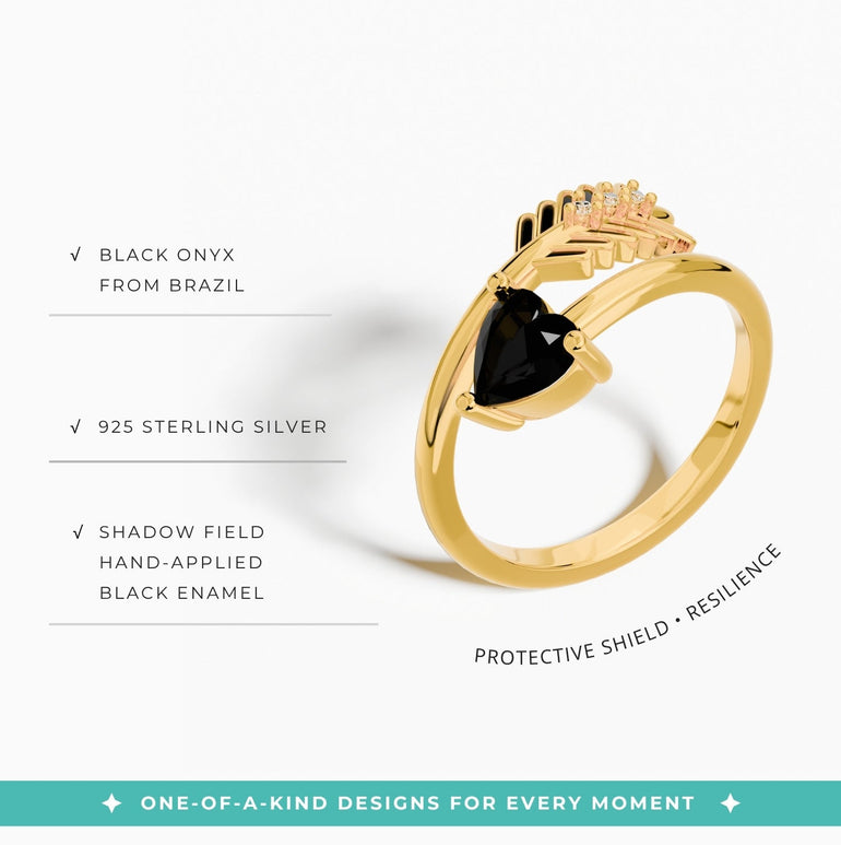 Arrow's Path Ring - Black Onyx - Serene Western