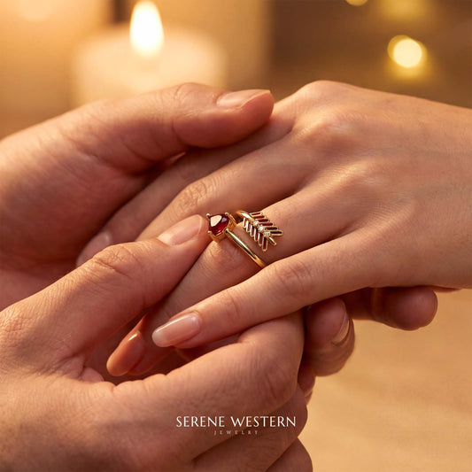 Arrow's Path Ring - Ruby - Serene Western