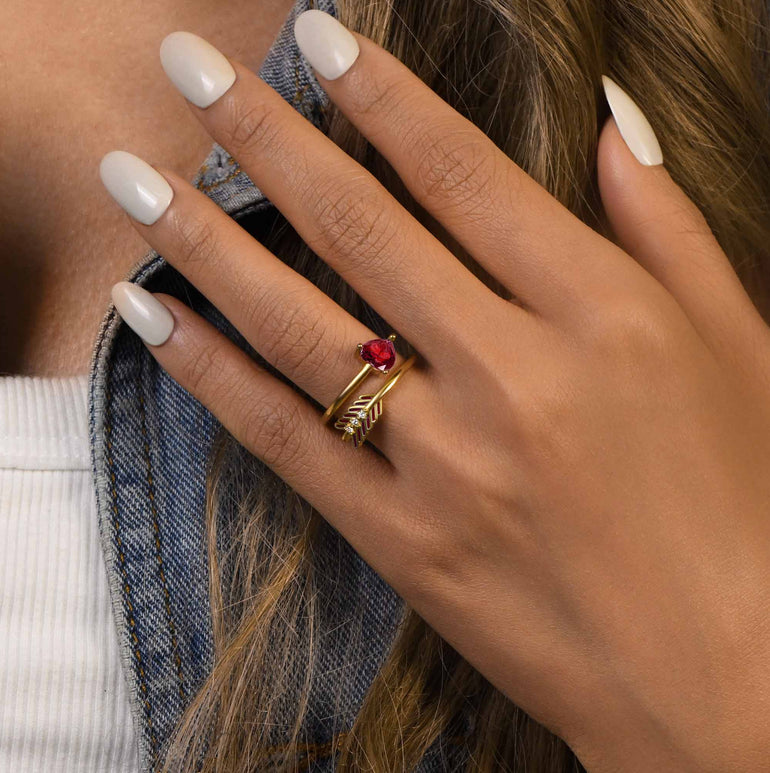 Arrow's Path Ring - Ruby - Serene Western