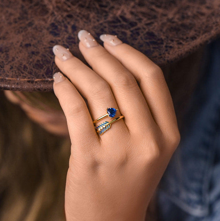 Arrow's Path Ring - Sapphire - Serene Western