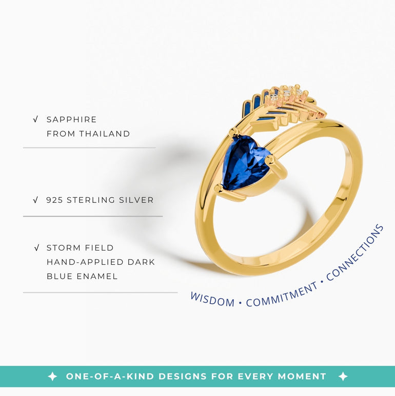 Arrow's Path Ring - Sapphire - Serene Western